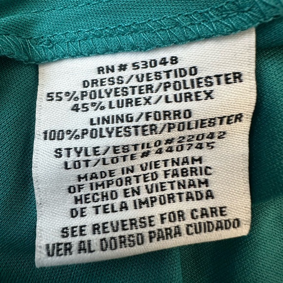 NWT R&M Richards Nightway Lurex Mesh Floral Maxi Dress Teal Color Size 10 - Picture 9 of 9